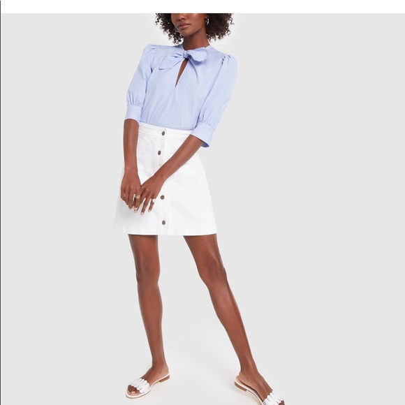 G. By goop peri tie-neck short sleeve shirt - Picture 5 of 13